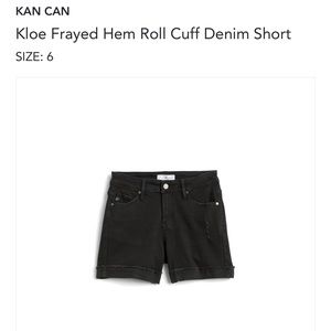 Kancan black frayed hem shorts, size 6(28)